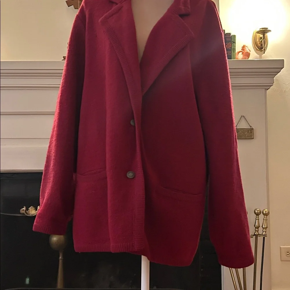 L.L. Bean. Wool Vintage Deep Red Blazer - Picture 6 of 8